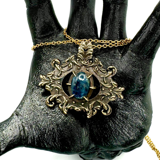 Ammit’s Eye Blue Kyanite Necklace Bronze