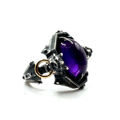 The Sentinel Ring With Amethyst In Sterling SIlver