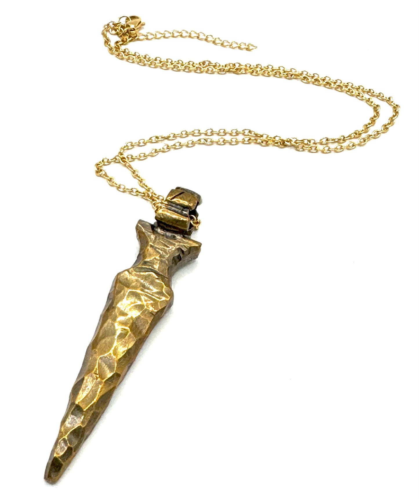 Geode Blade Necklace in Bronze