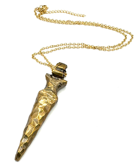Geode Blade Necklace in Bronze
