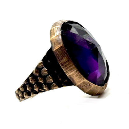 Serpent’s Lair Ring with Amethyst in Sterling Silver