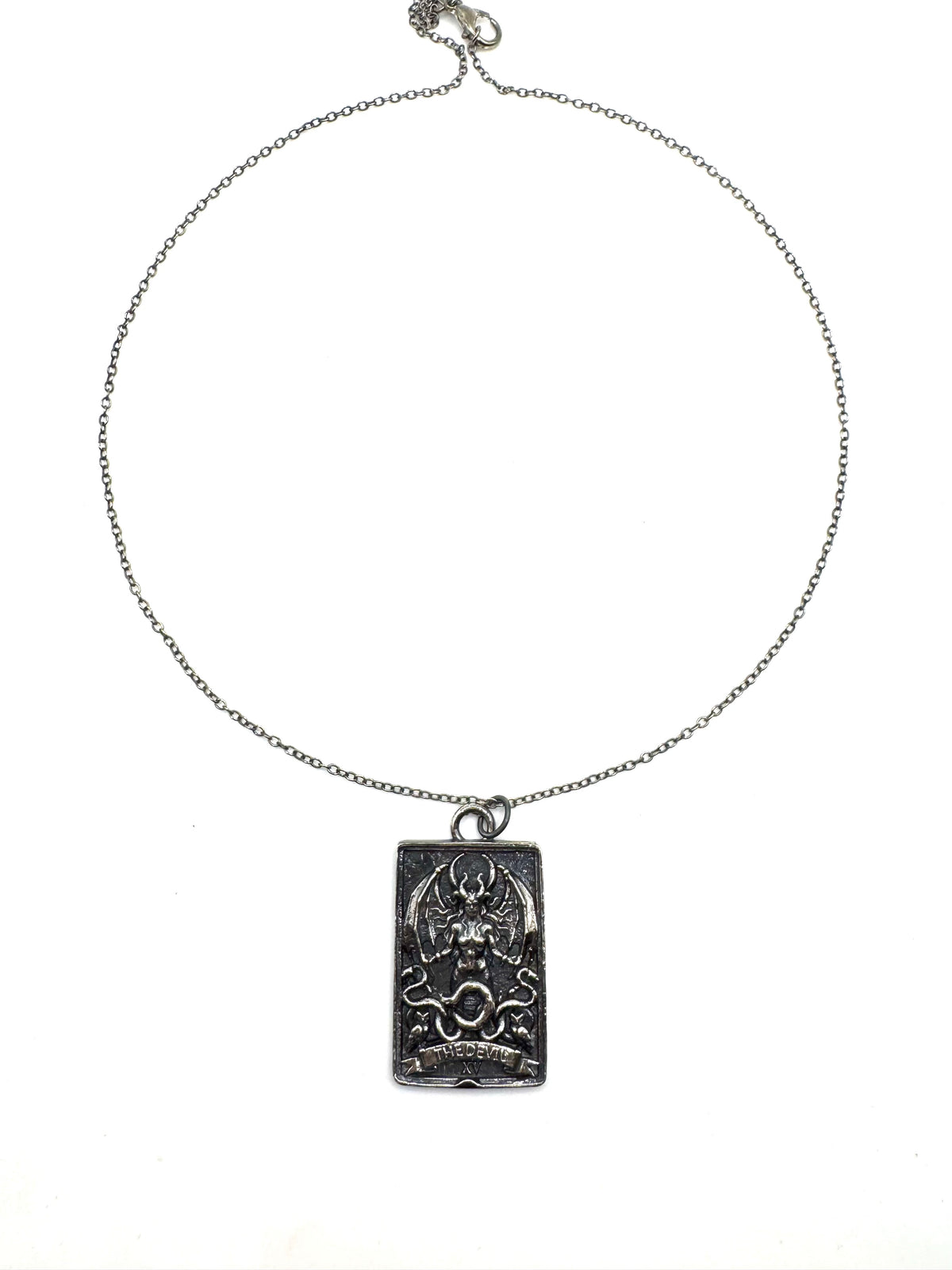 The Devil Lilith Tarot Card Pendant in Sterling Silver
