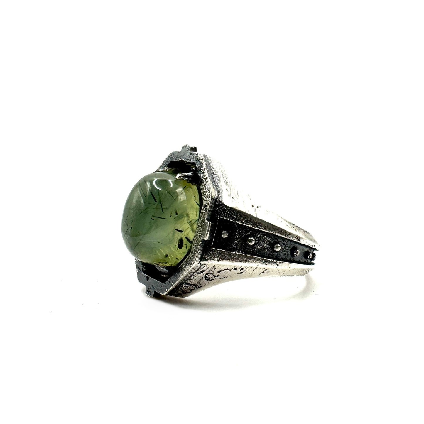 Ring of the Voidmage Set with Prehnite Ring in Sterling Silver