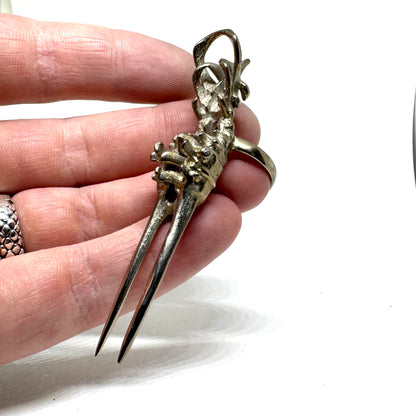 Spine Bronze Brutalist Ring