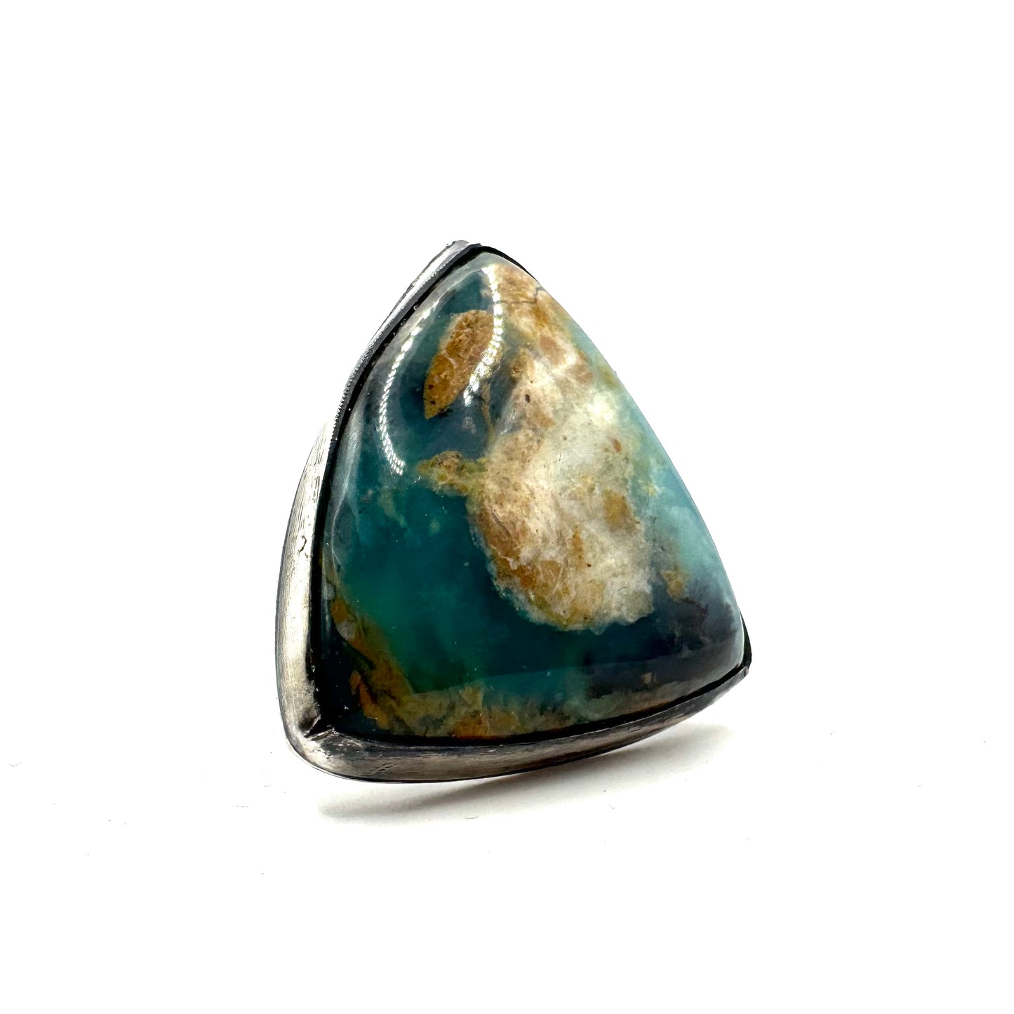 Ring of the Mage Set with Blue Peruvian Opal in Sterling Silver Ring
