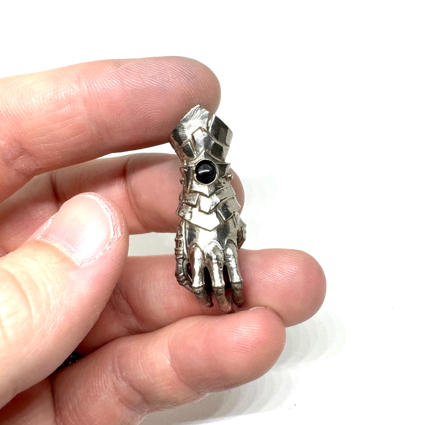 Abaddon Small Bronze Pendant Garnet and Onyx