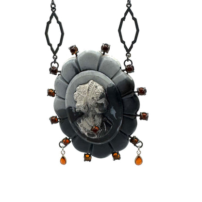 Mourning Necklace Vulcanite and Sterling Silver