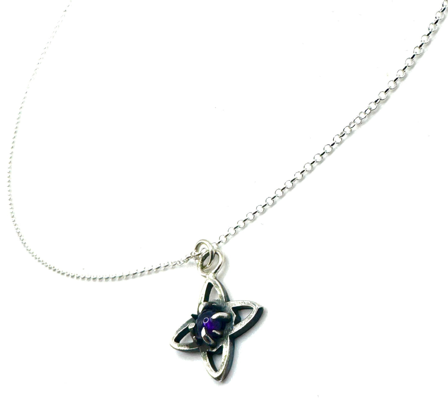 Destiny Necklace In Sterling Silver With Amethyst