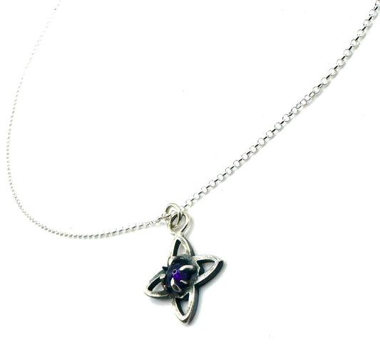 Destiny Necklace In Sterling Silver With Amethyst