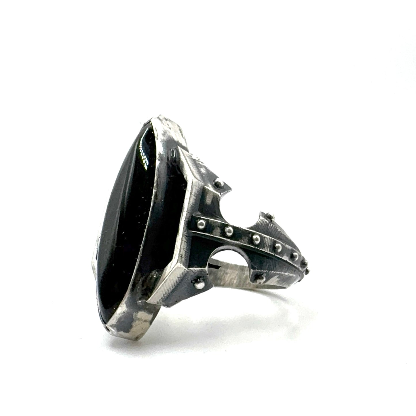 Citadel Ring With Talon Onyx in Sterling Silver
