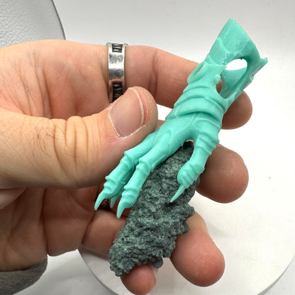 TO BE CAST -  Abaddon Pendant In sterling Silver And Green Grape Agate And Green Onyx