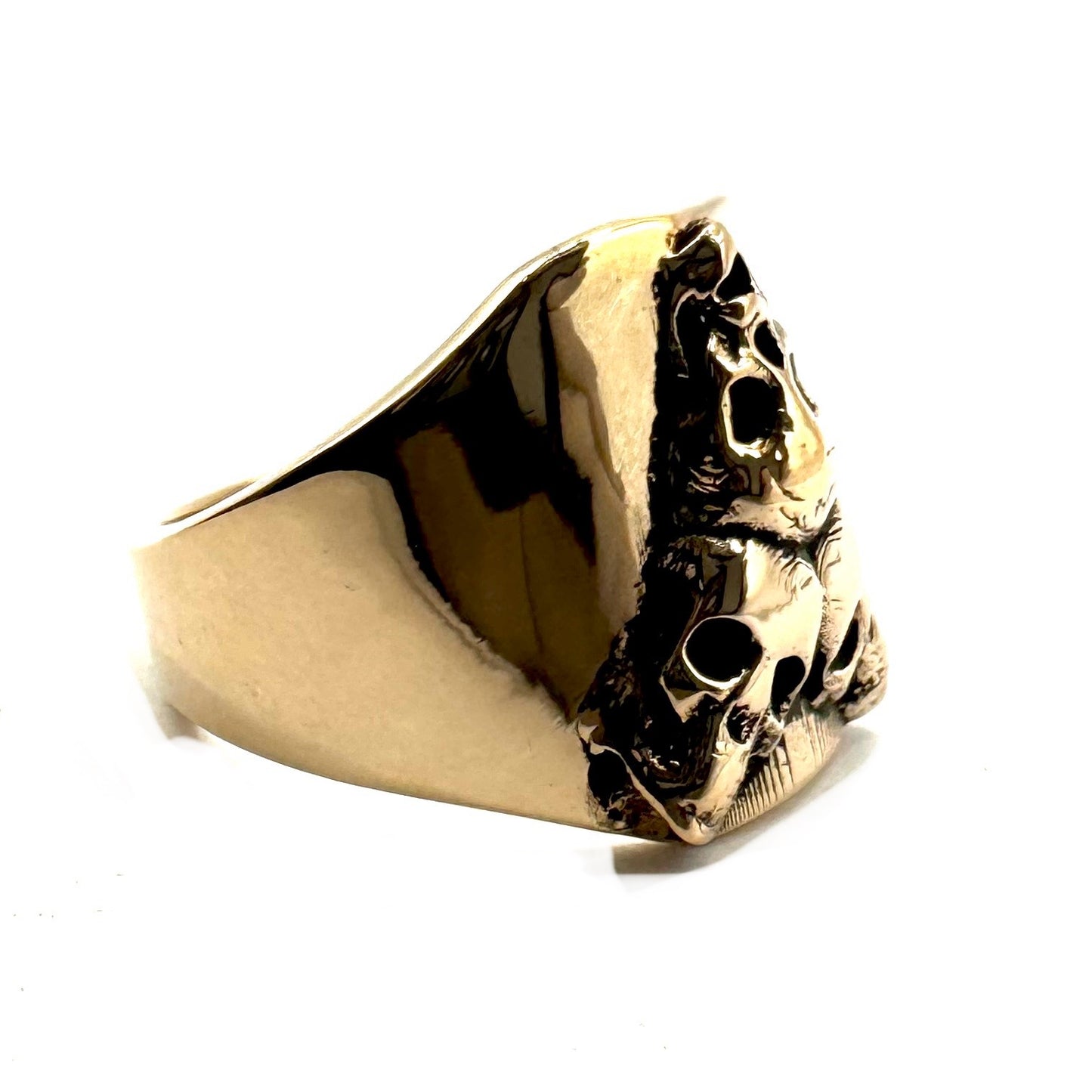 The Fates Skull Ring in Bronze