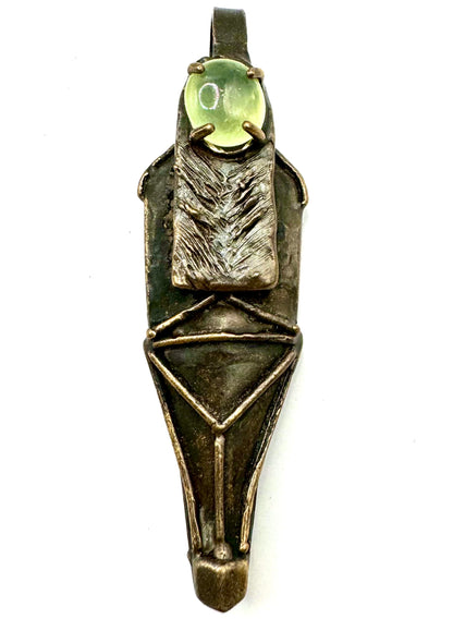 Ushabti Bronze Prehnite Talisman