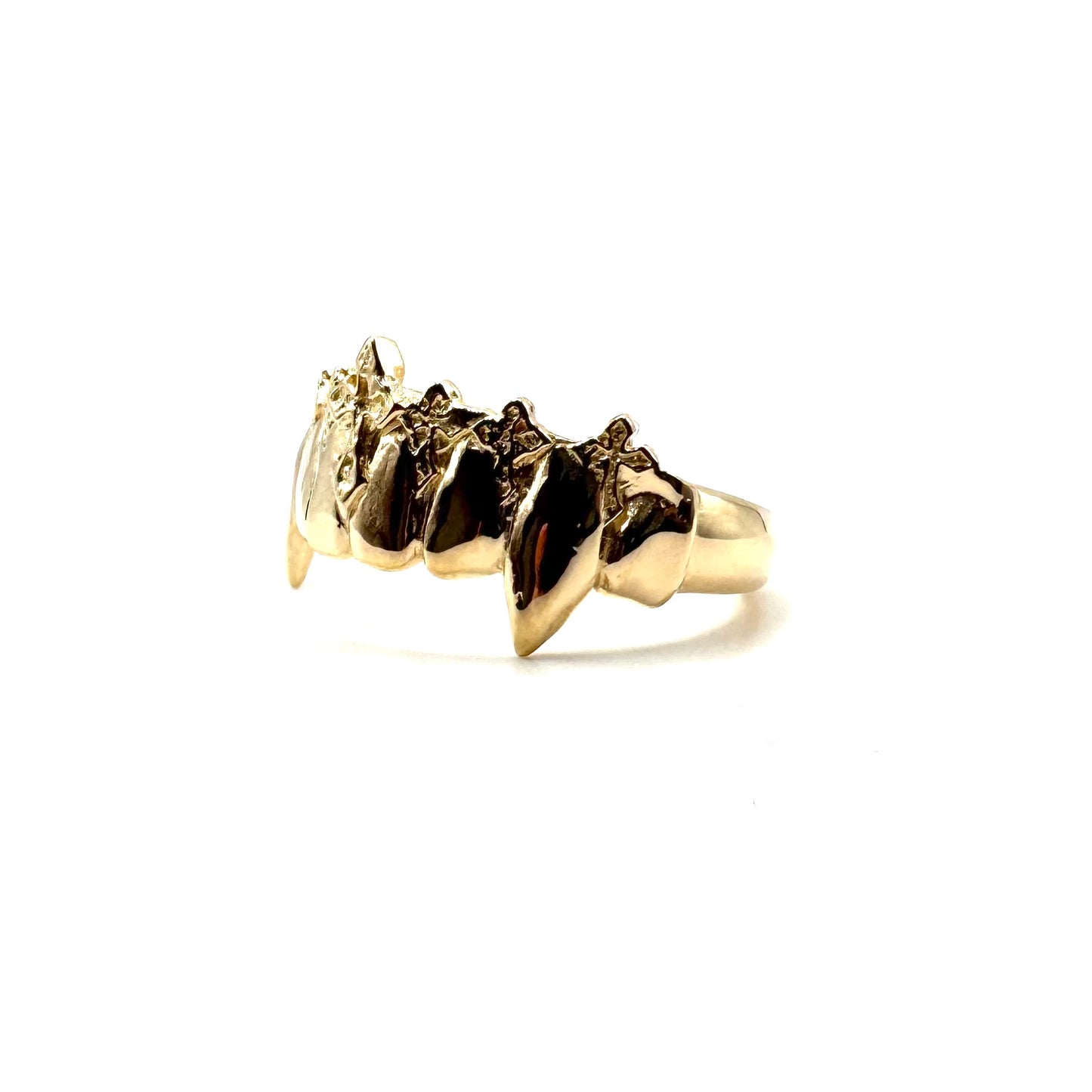 Vampire Fang Ring in 14k Gold