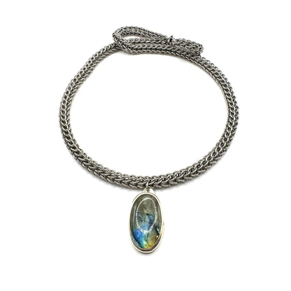 Labradorite Ancient Kings’ Necklace Sterling Silver and Stainless Steel