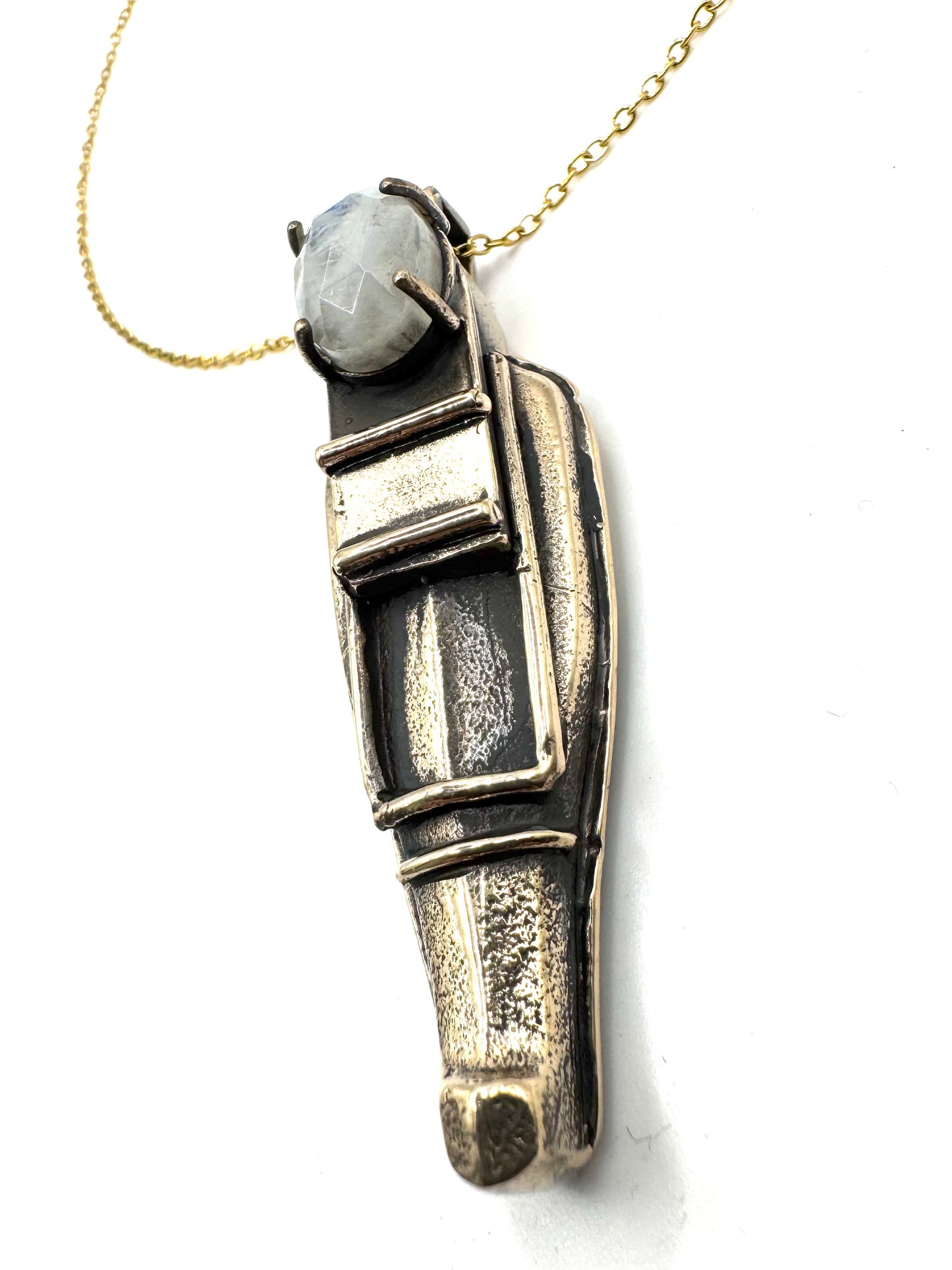 Ushabti Bronze Moonstone Talisman