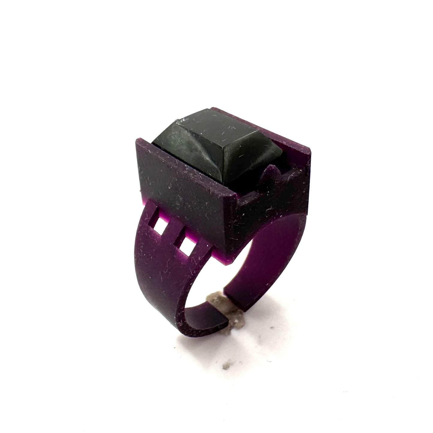 TO BE CAST - Brutalist Ring With Tourmaline In sterling Silver
