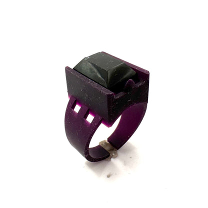 TO BE CAST - Brutalist Ring With Tourmaline In sterling Silver