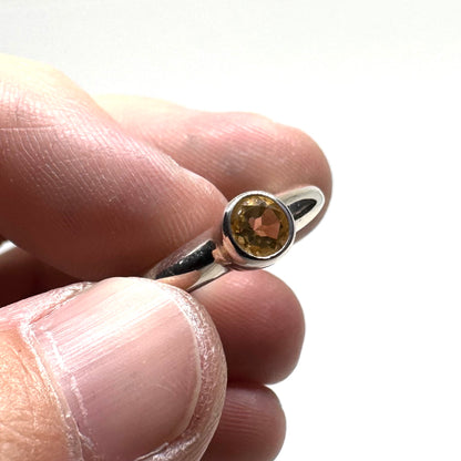Citrine Brutalist Ring In Sterling Silver