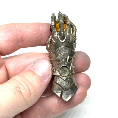 Abaddon Large White Bronze Pendant Gauntlet with Mediera Citrine