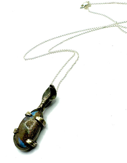 Wadjet’s Helm Cobra Boulder Opal Pendant Sterling Silver