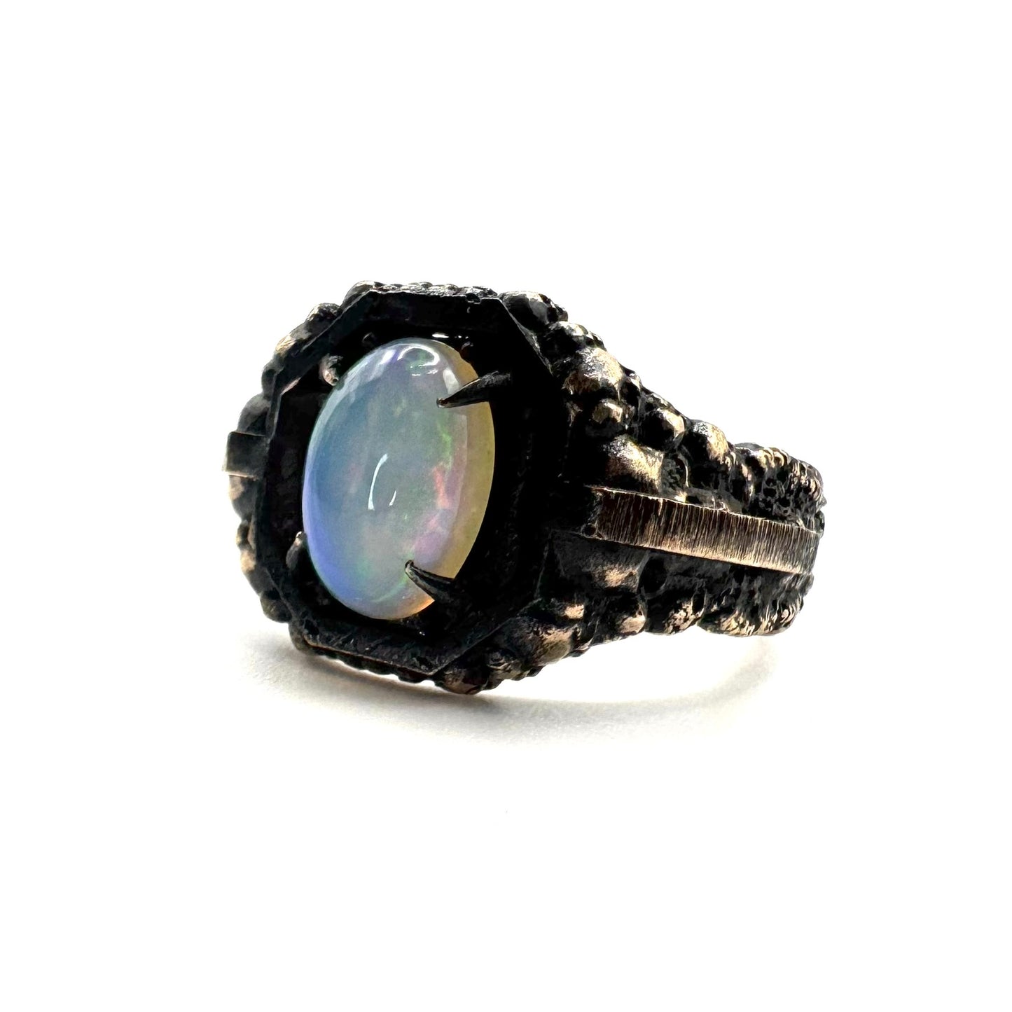 Crypt Citadel Ring With Opal in Bronze