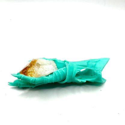 TO BE CAST -  Abaddon Pendant In sterling Silver and Citrine And Green Onyx