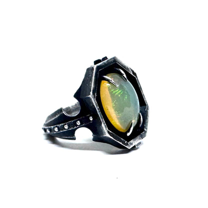 Welo Opal Citadel Ring in Sterling Silver