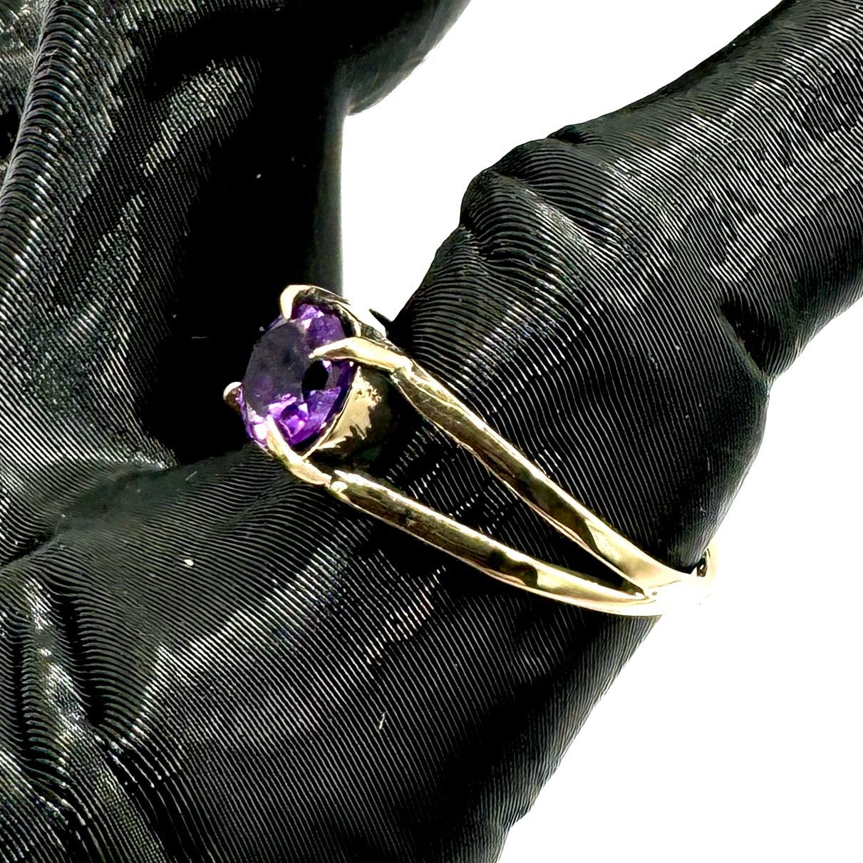 Amethyst Bronze Split Band Ring