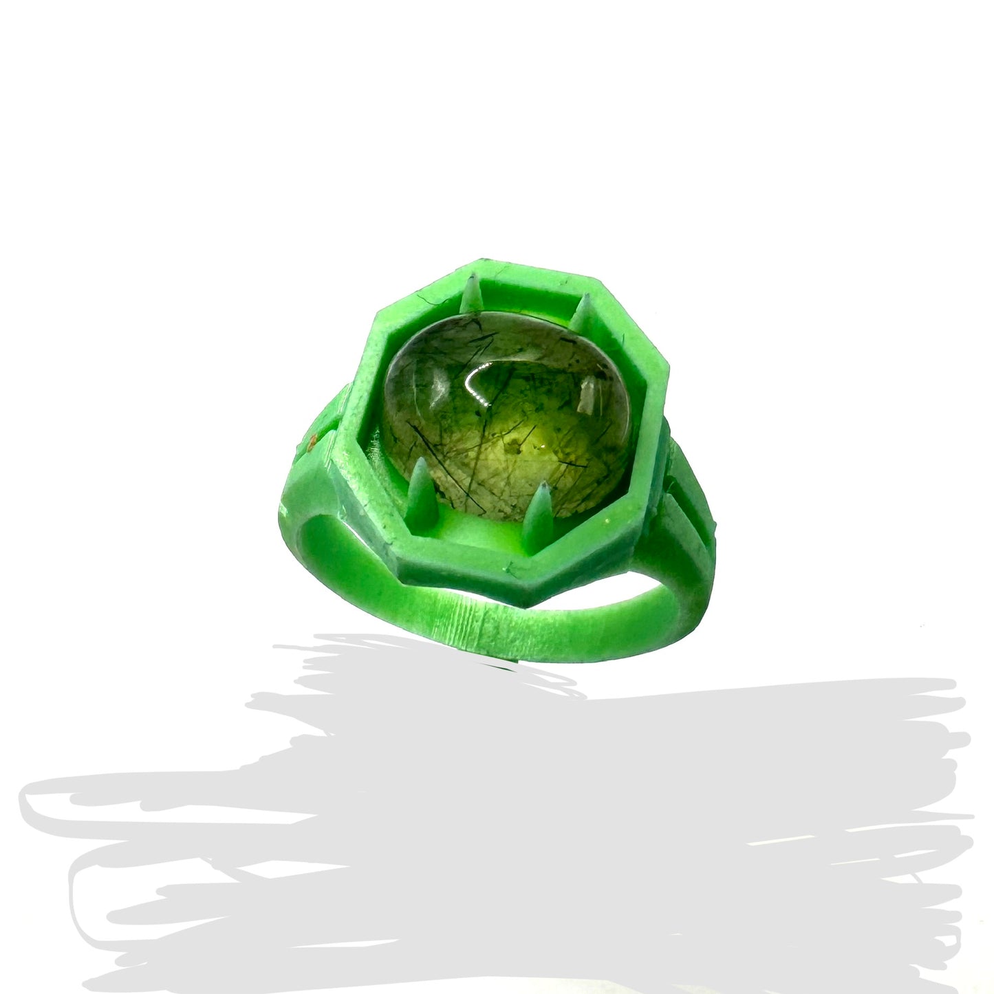 TO BE CAST - Sanctum Signet Ring With Prehnite In sterling Silver
