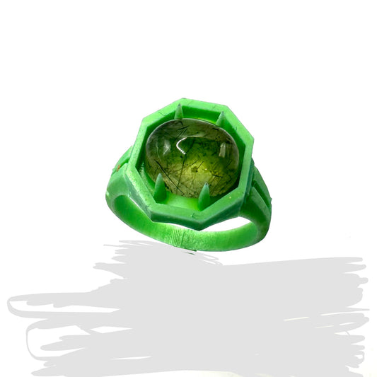 TO BE CAST - Sanctum Signet Ring With Prehnite In sterling Silver