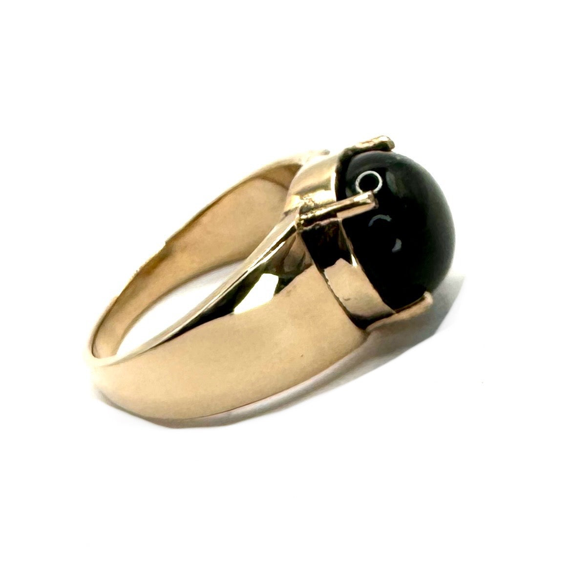 Draco Brutalist Ring with Onyx in Bronze