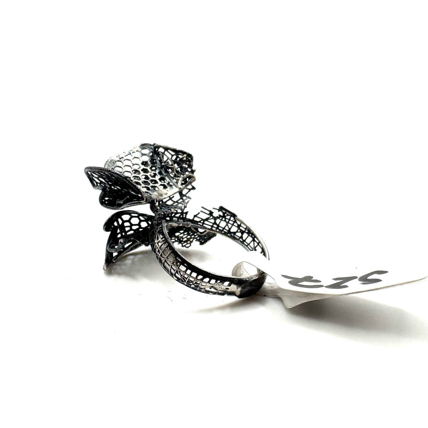 Geometric Abstract Ring In Sterling Silver