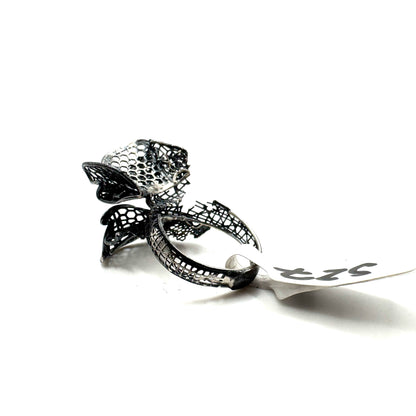 Geometric Abstract Ring In Sterling Silver