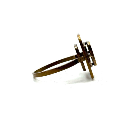 Brutalist Modern Ring in Bronze
