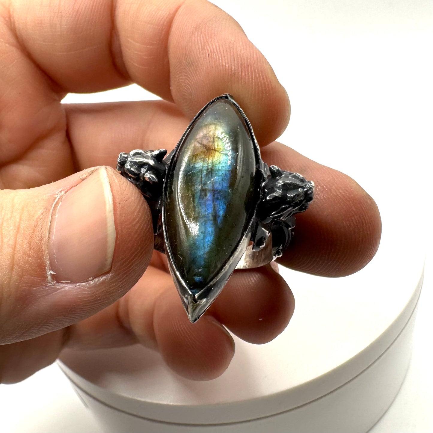 Citadel Ring With Talon Labradorite in Sterling Silver