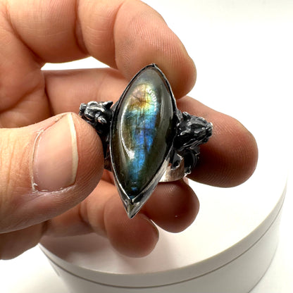 Citadel Ring With Talon Labradorite in Sterling Silver