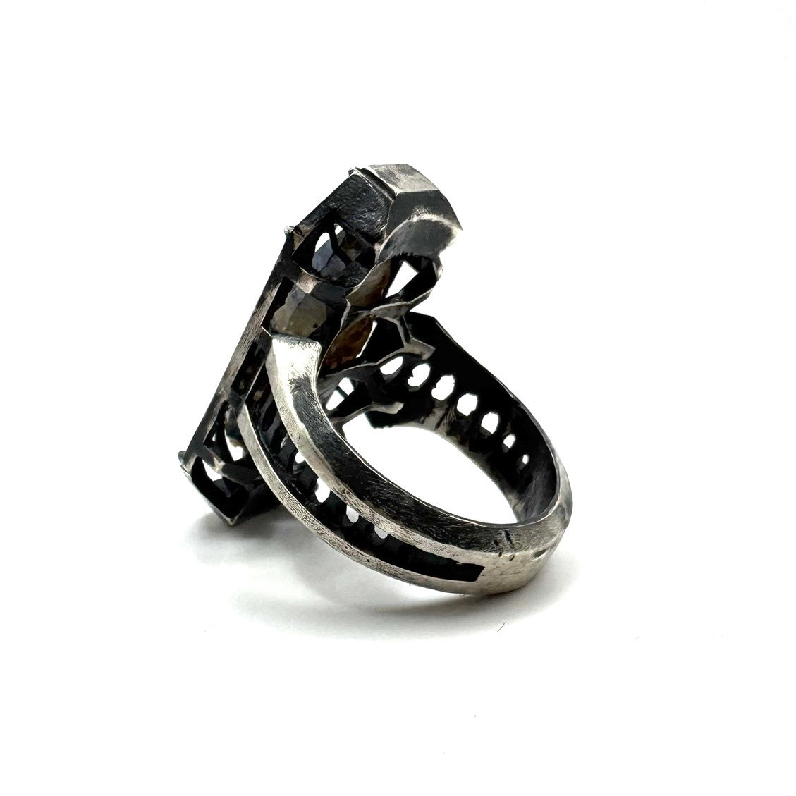 Ancient Origins Ring - Raw White Sapphire Ring in Sterling Silver