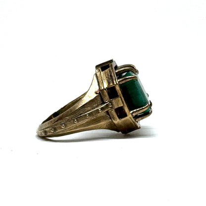 Citadel Ring with Emerald in Bronze