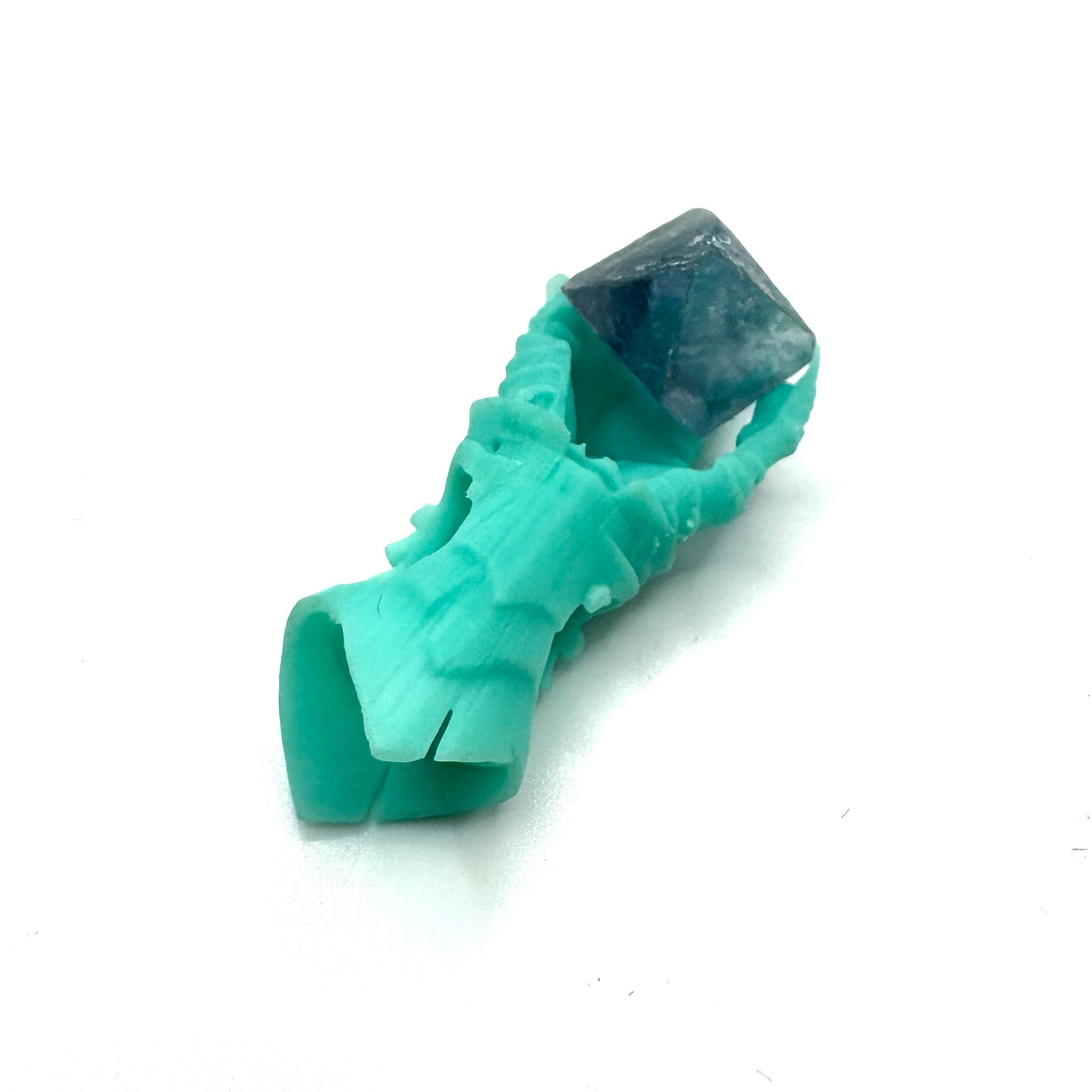 TO BE CAST -  Abaddon Smaller Pendant In sterling Silver And Fluorite And Black Onyx