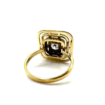 CZ Brutalist Modern Ring in Bronze