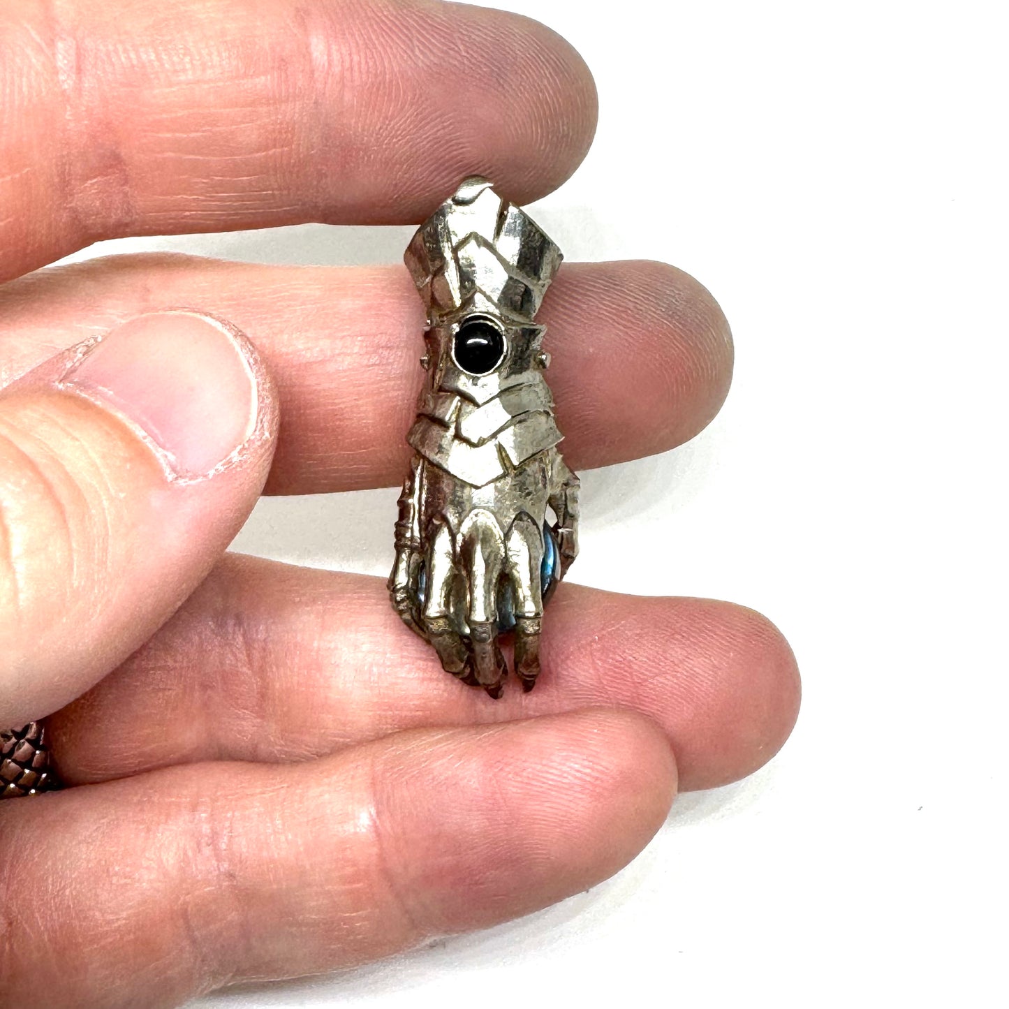 Abaddon Small Bronze Pendant Labradorite and Onyx