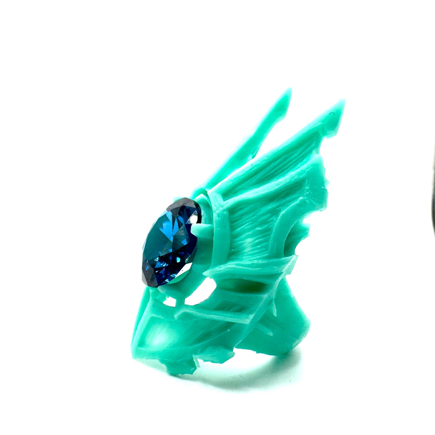 TO BE CAST - Viking Shield Ring With Blue Color Change Spinel In sterling Silver