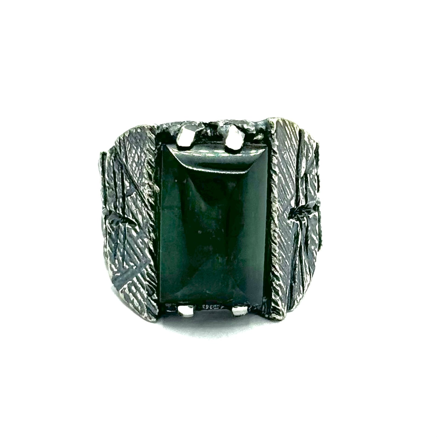 Revenant’s Revival Brutalist Ring with Tourmaline in Sterling Silver