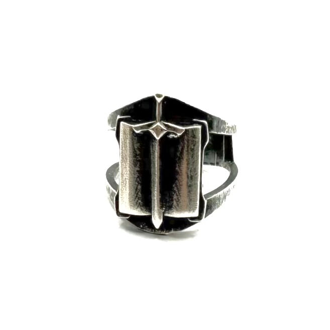 Midi Shadowblade Grimoire Ring In Sterling Silver