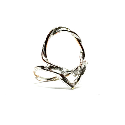 Twisted Sigil Ring Stacker in Sterling Silver and Copper