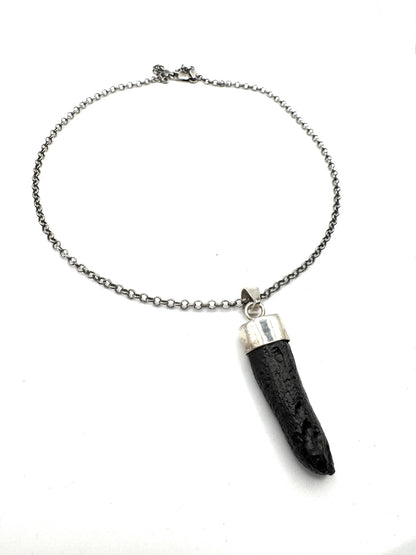 Tektite Ancient Kings’ Necklace Sterling Silver