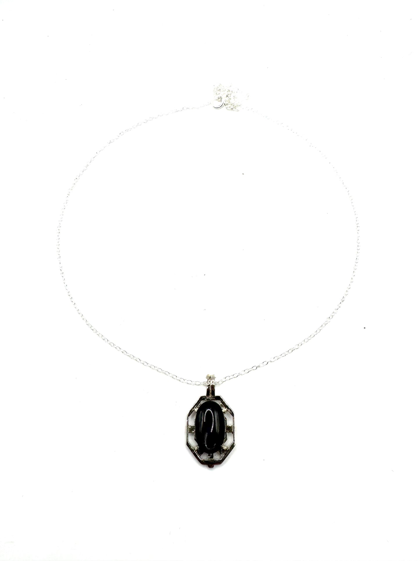 Sanctum Pendant In Black Star Diopside And White Bronze