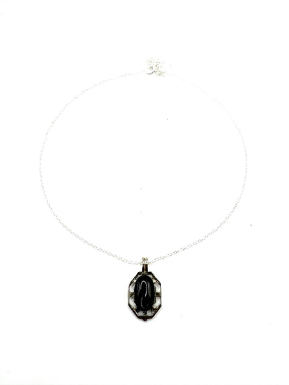 Sanctum Pendant In Black Star Diopside And White Bronze