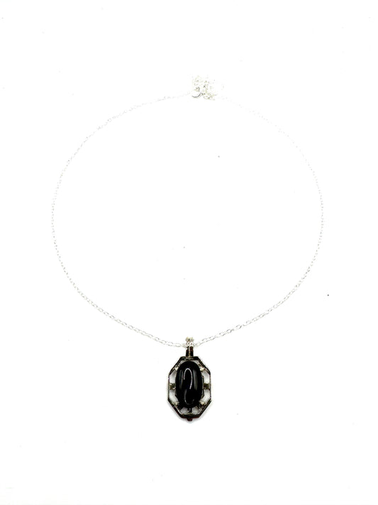 Sanctum Pendant In Black Star Diopside And White Bronze